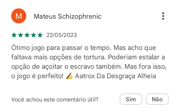 UM JOGO SIMULADOR DE ESCRAVIDÃO??? 