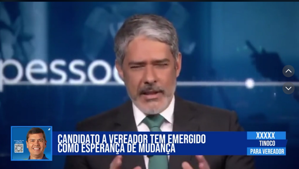 Criado com IA, vídeo usa rosto e voz de Wilian Bonner para fazer propaganda de candidatos